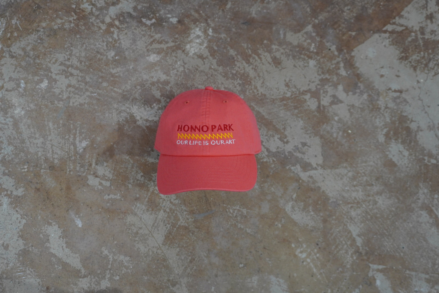 OLOA MESSAGE 6-PANEL CAP(CORAL)