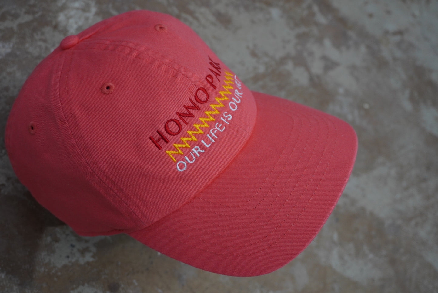 OLOA MESSAGE 6-PANEL CAP(CORAL)