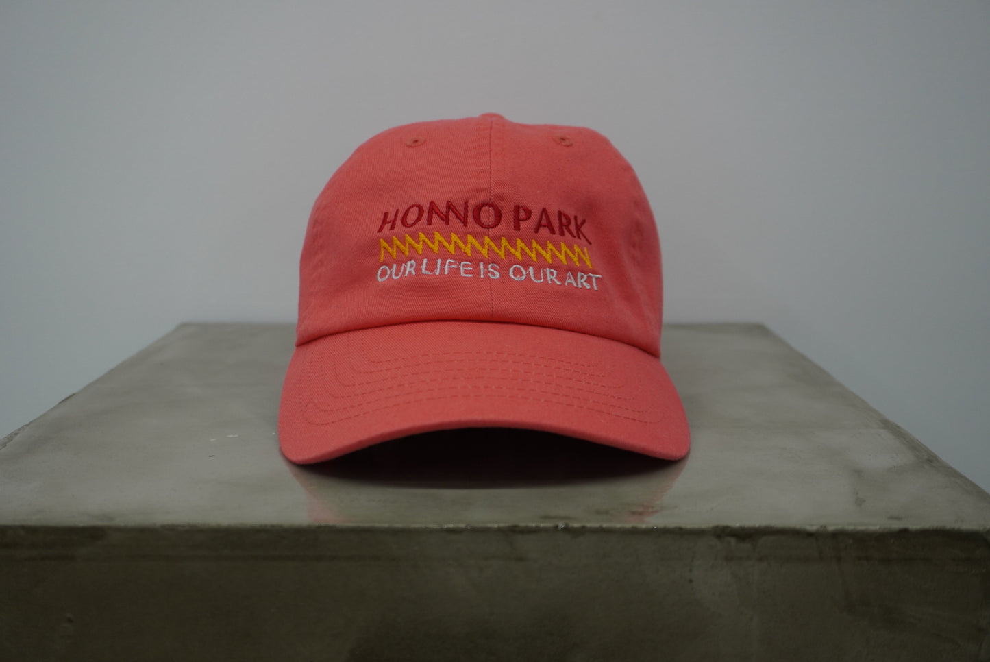 OLOA MESSAGE 6-PANEL CAP(CORAL)