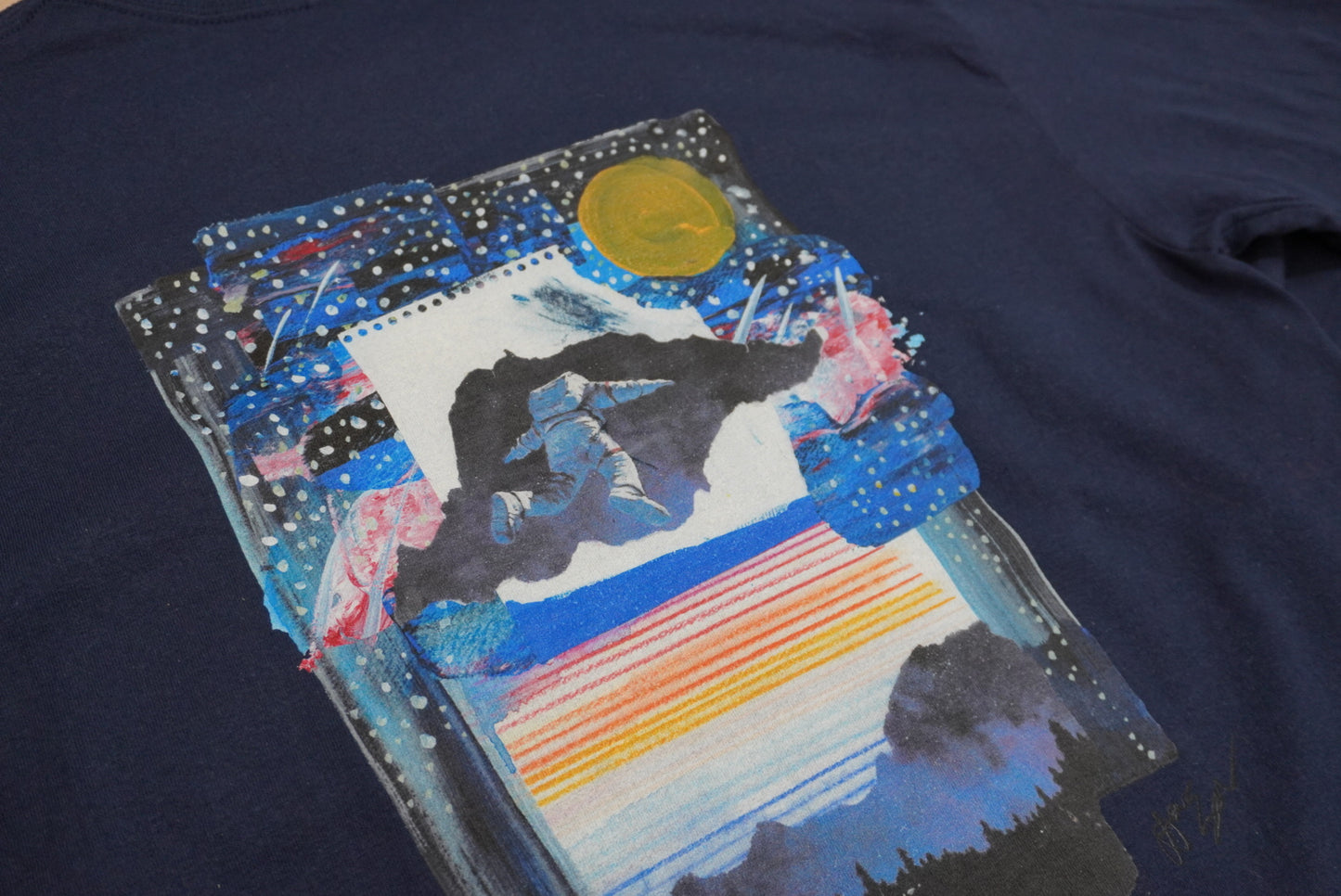 HONNO PARK ROMANCE PRINT L/S Tee( NAVY)