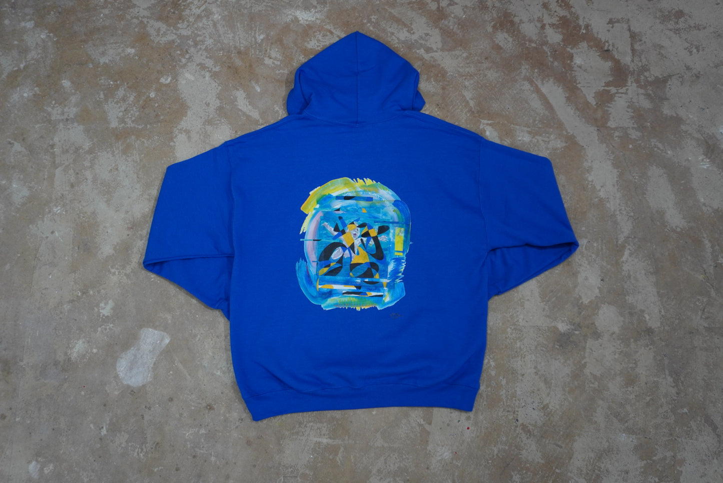 HONNO PARK NEVER HIDE PRINT HOODIE(ROYAL BLUE)