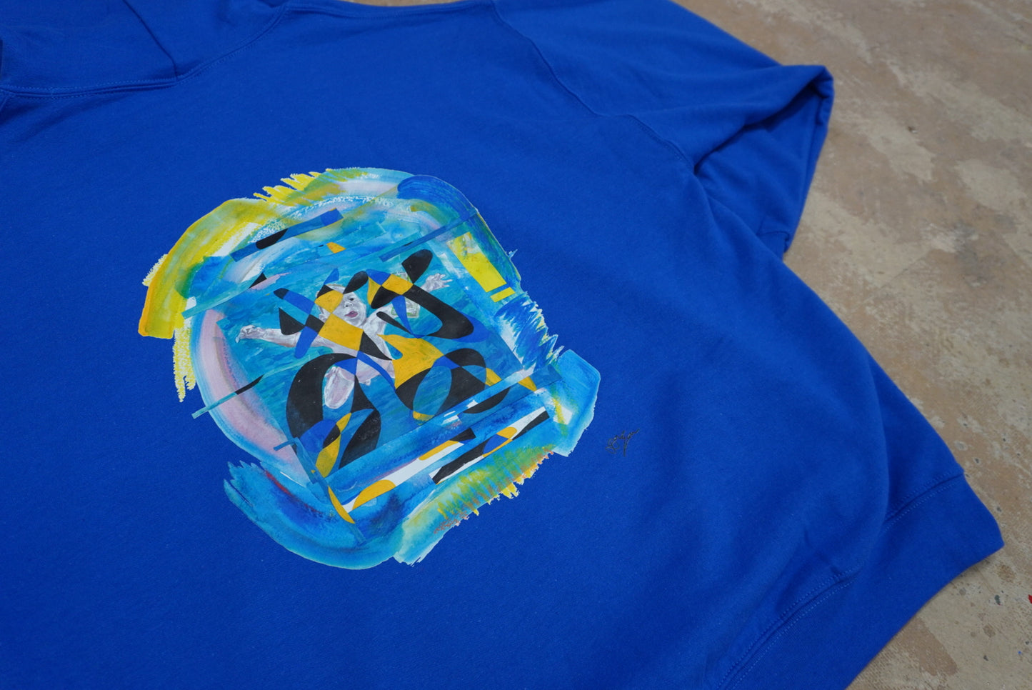 HONNO PARK NEVER HIDE PRINT HOODIE(ROYAL BLUE)