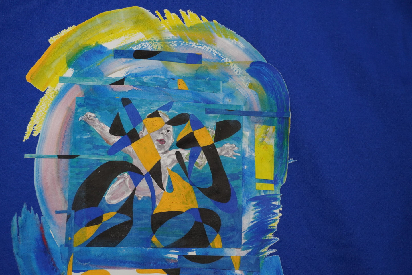 HONNO PARK NEVER HIDE PRINT HOODIE(ROYAL BLUE)