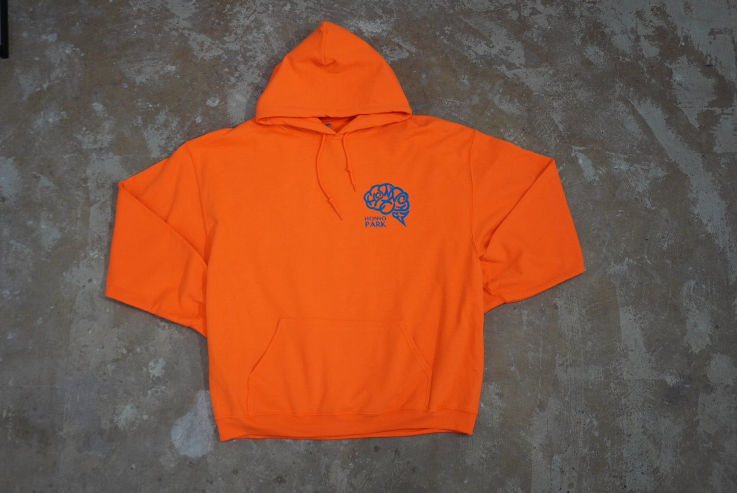 HONNO PARK NEVER HIDE PRINT HOODIE(SUNSET ORANGE)