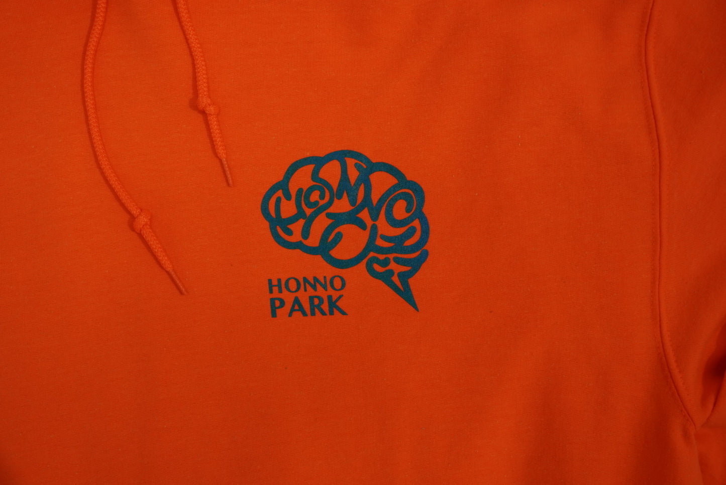 HONNO PARK NEVER HIDE PRINT HOODIE(SUNSET ORANGE)