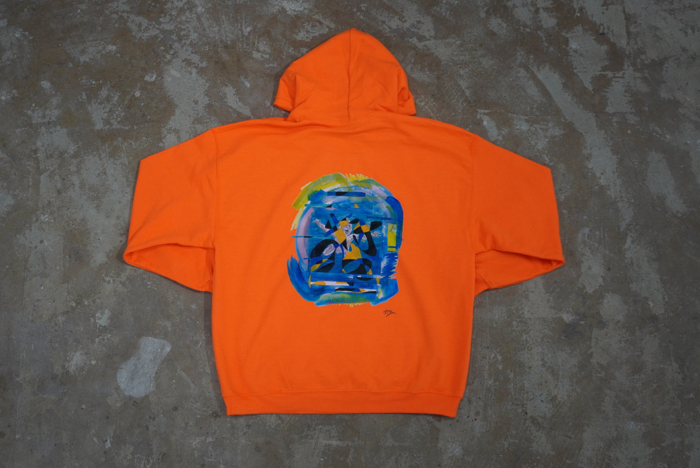 HONNO PARK NEVER HIDE PRINT HOODIE(SUNSET ORANGE)