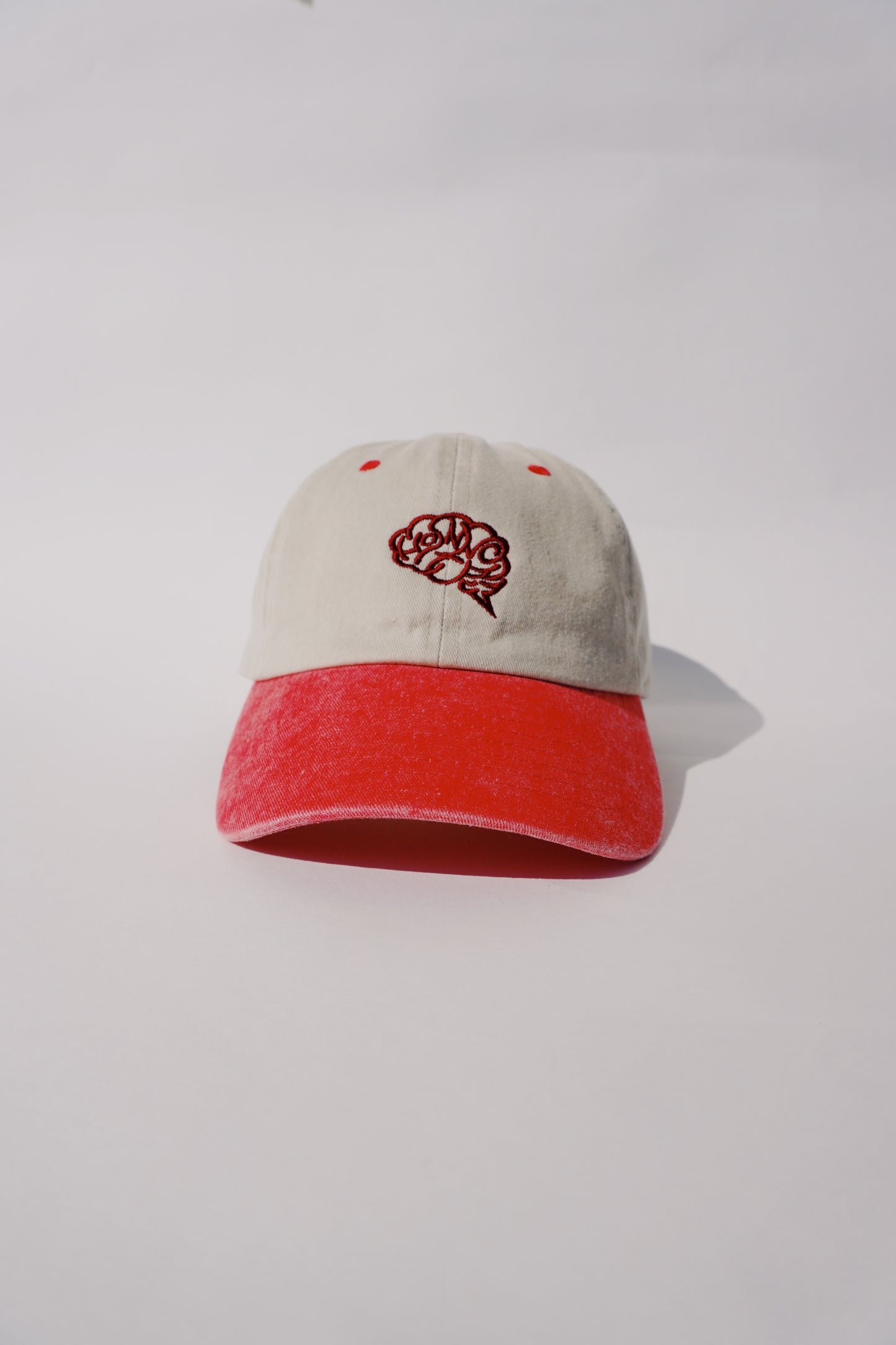 BRAIN PIGMENT DYED 2TONE BB CAP(SAND×SAX RED)