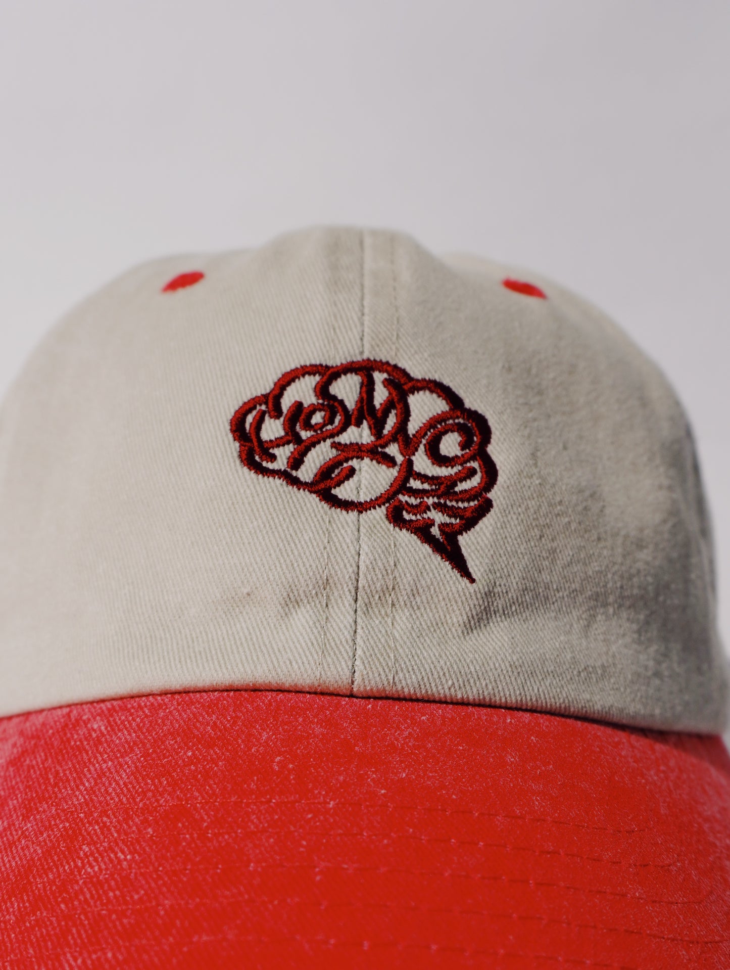 BRAIN PIGMENT DYED 2TONE BB CAP(SAND×SAX RED)
