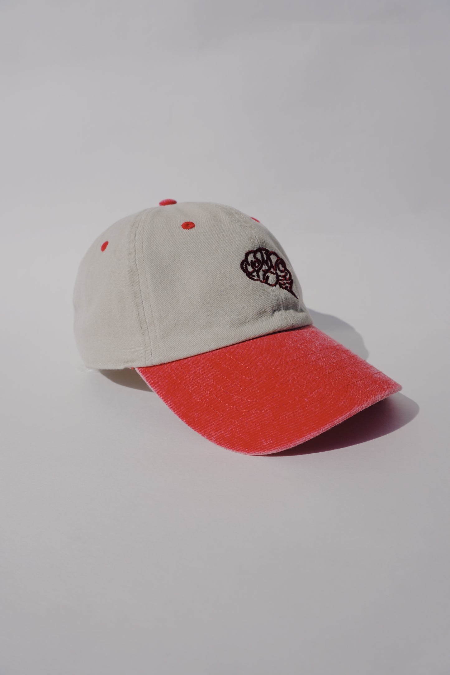 BRAIN PIGMENT DYED 2TONE BB CAP(SAND×SAX RED)