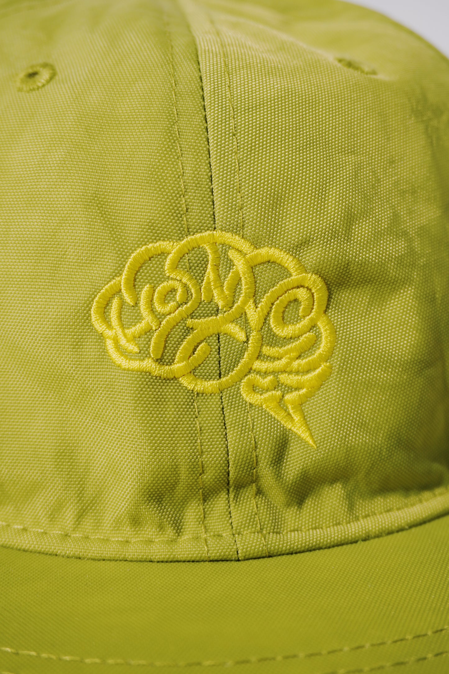 BRAIN NYLON FLAT-VISOR CAP(LIME GREEN)