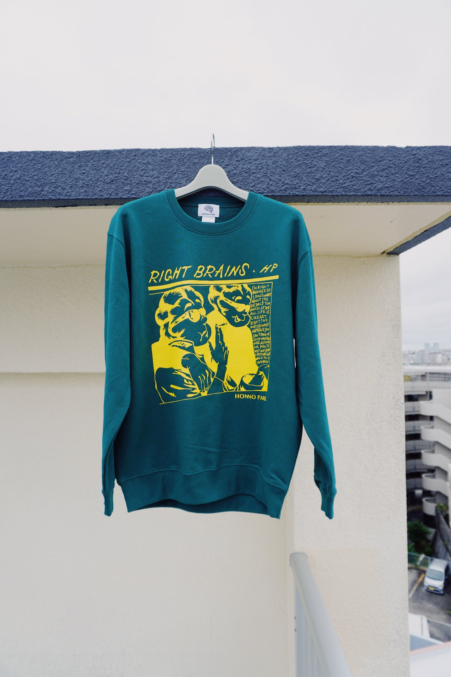 RIGHT BRAINS CREW-NECK SWEATSHIRT(IVY GREEN)