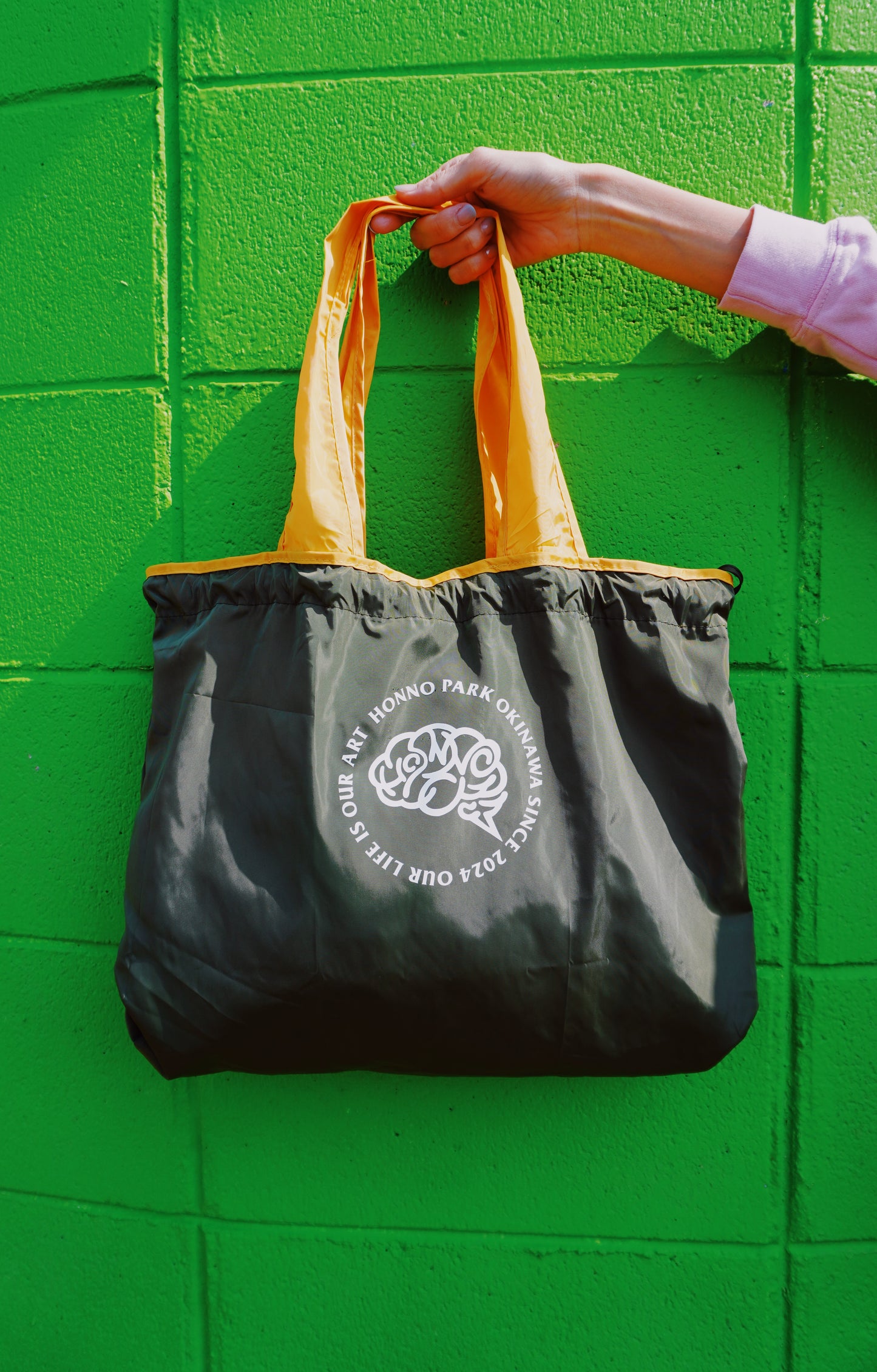 HP COMPACT MARCHE TOTE(M)KHAKI×YELLOW