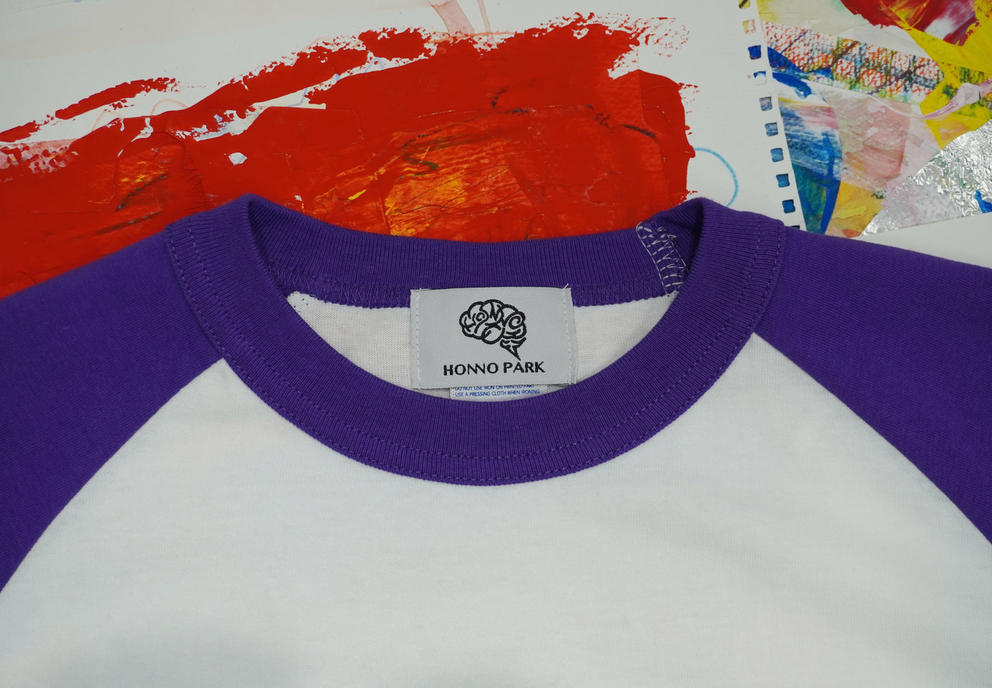 JOHN's WORD RAGLAN SLEEVE Tee(WHITE✖︎VIOLET)