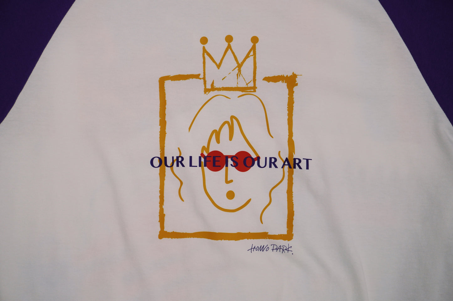 JOHN's WORD RAGLAN SLEEVE Tee(WHITE✖︎VIOLET)