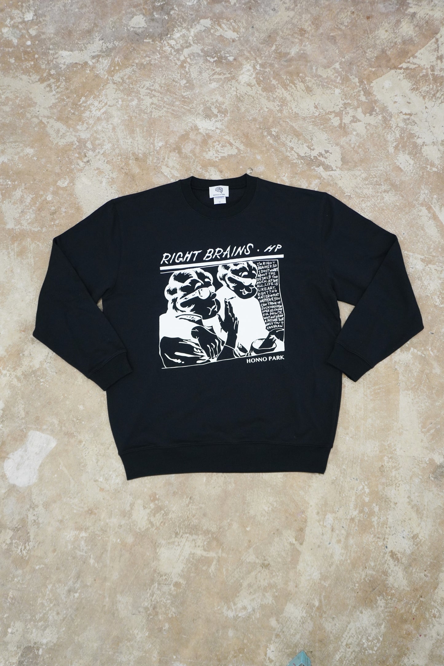 RIGHT BRAINS CREW-NECK SWEATSHIRT(BLACK)