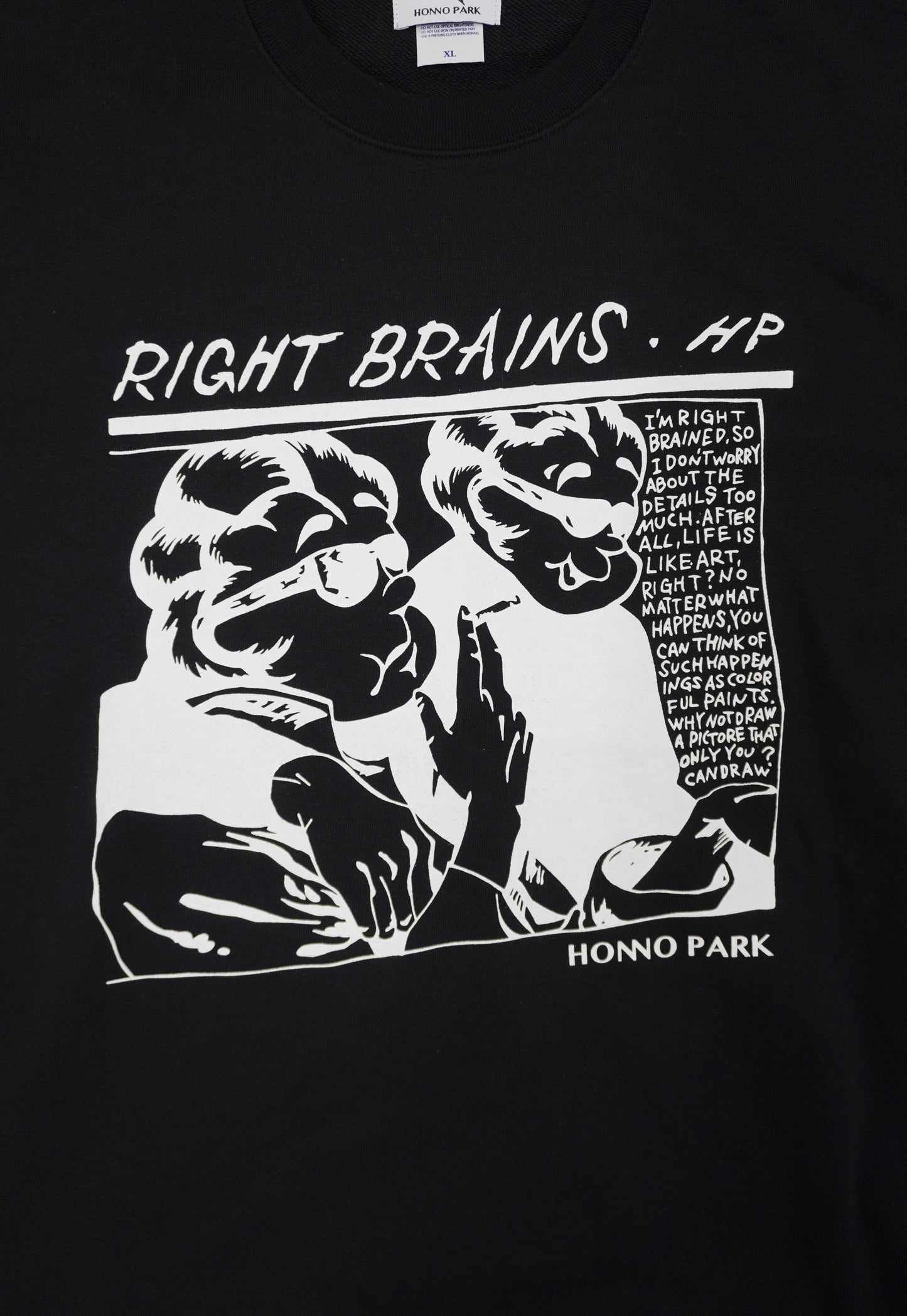 RIGHT BRAINS CREW-NECK SWEATSHIRT(BLACK)