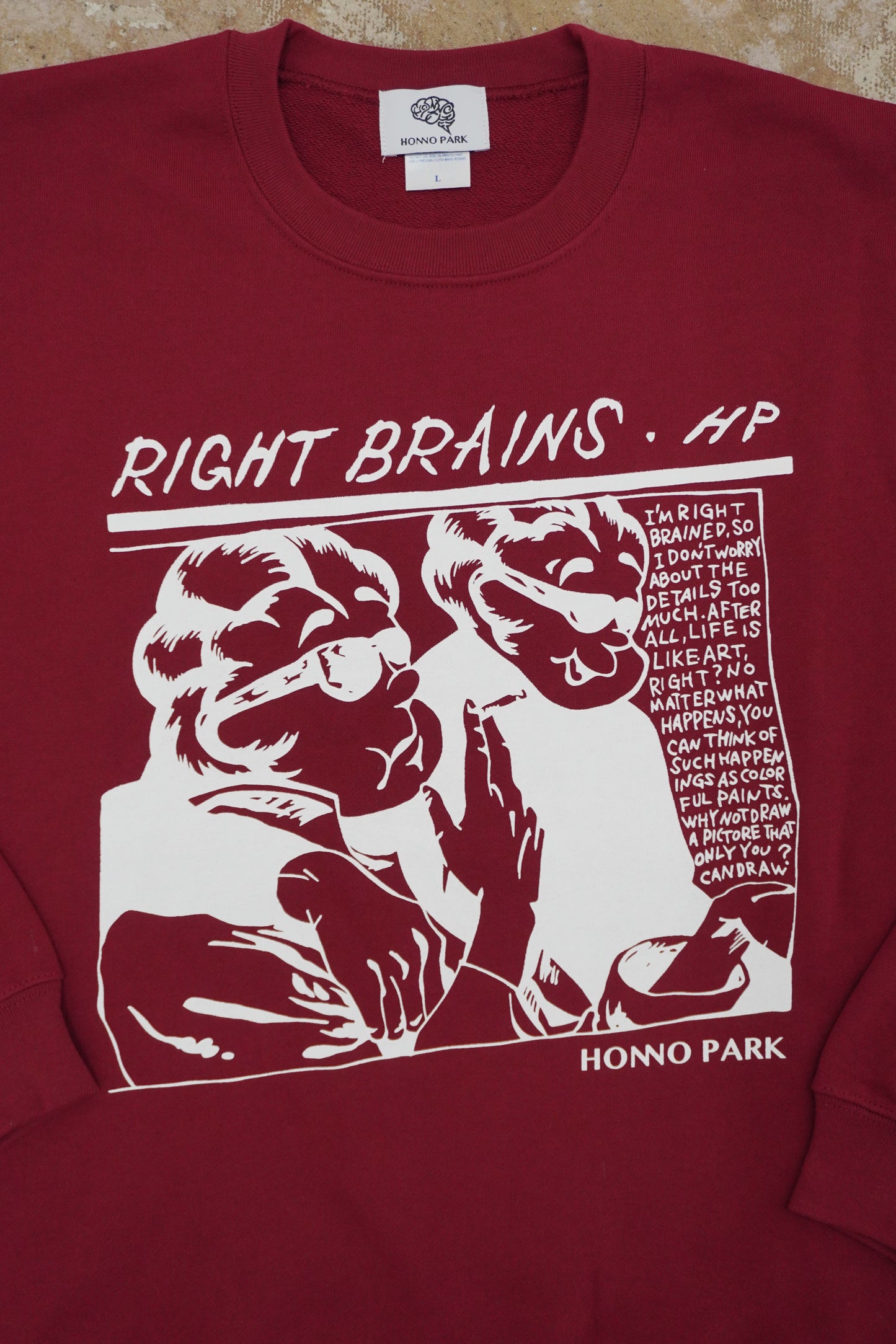 RIGHT BRAINS CREW-NECK SWEATSHIRT(BURGUNDY)