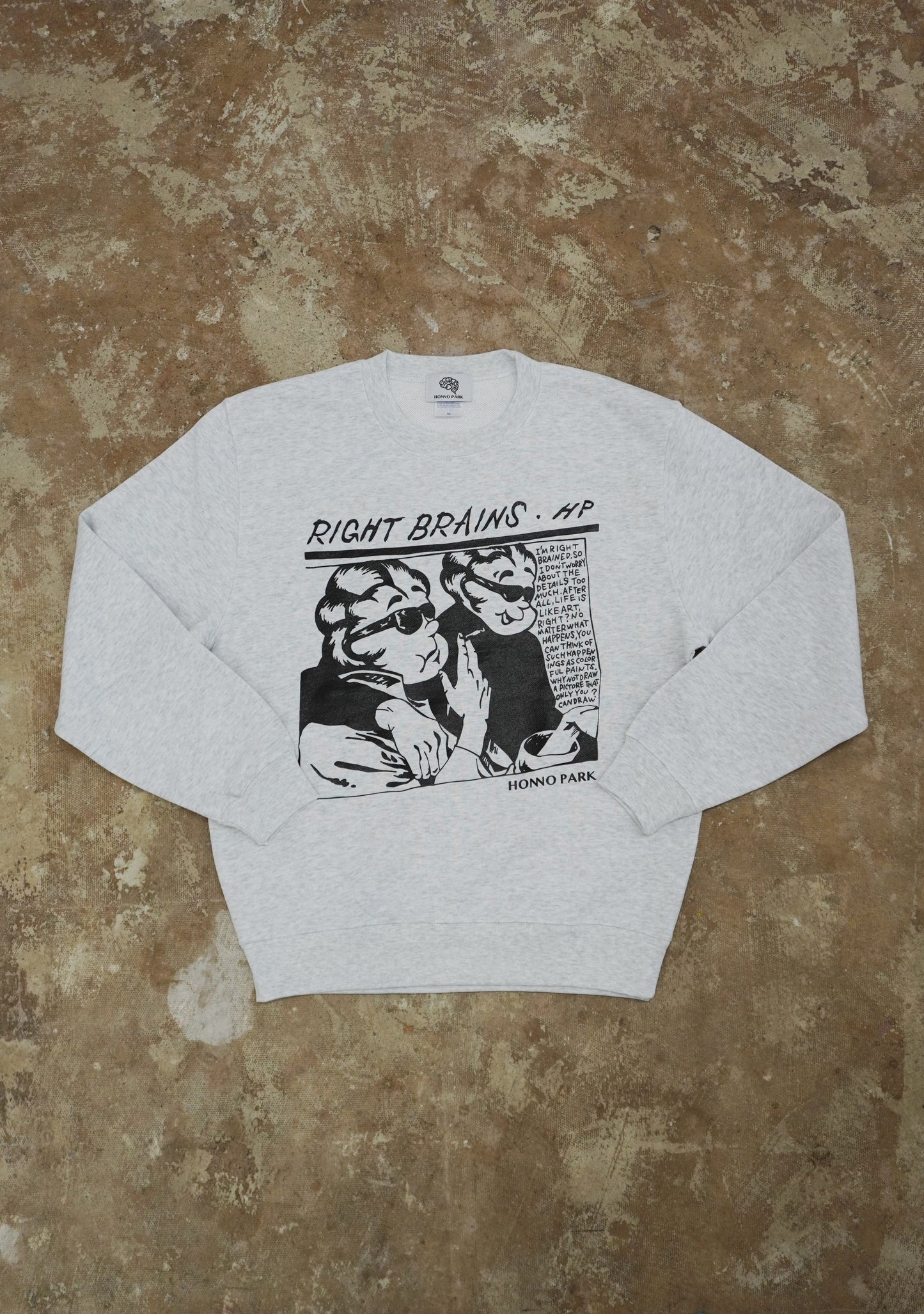 RIGHT BRAINS CREW-NECK SWEATSHIRT(ASH)