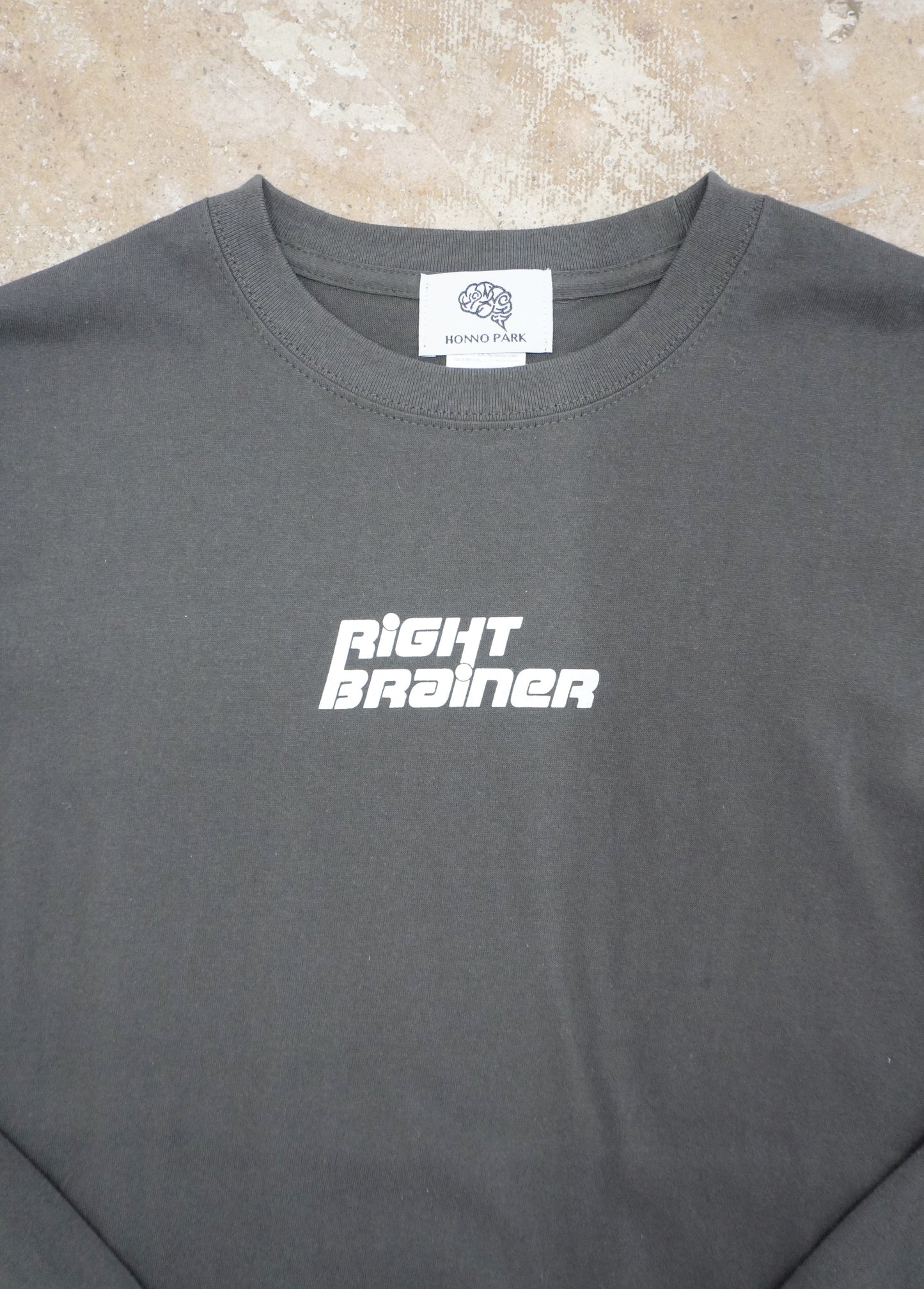 RIGHT BRAINER PRINT L/S Tee(SUMI BLACK)
