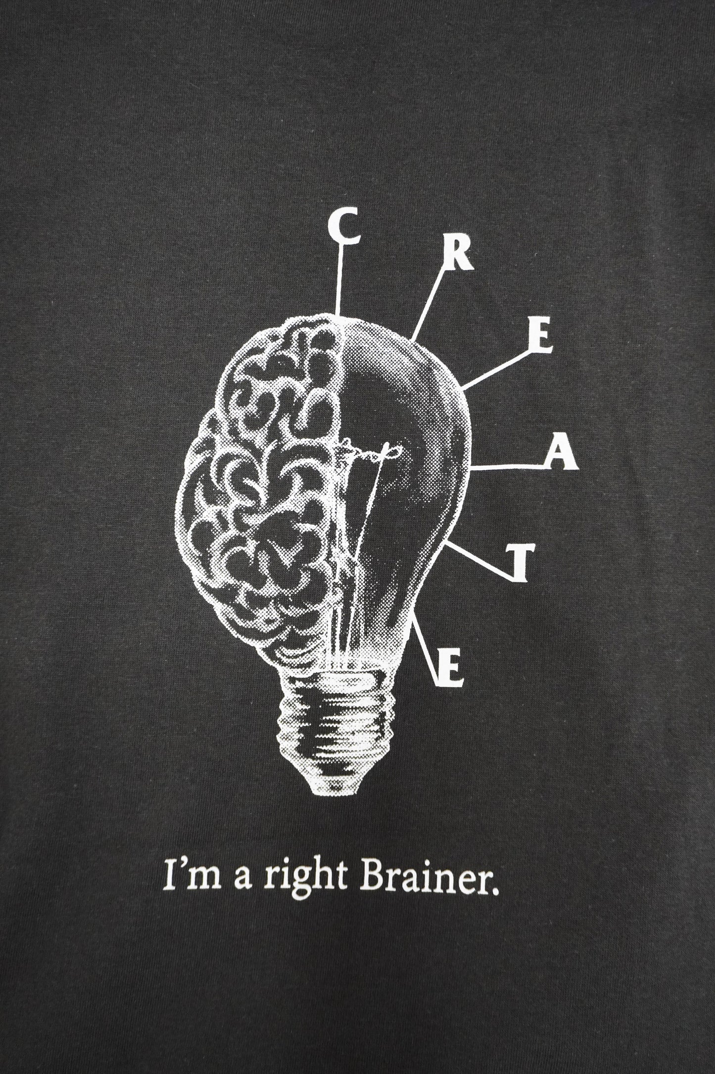 RIGHT BRAINER PRINT L/S Tee(SUMI BLACK)