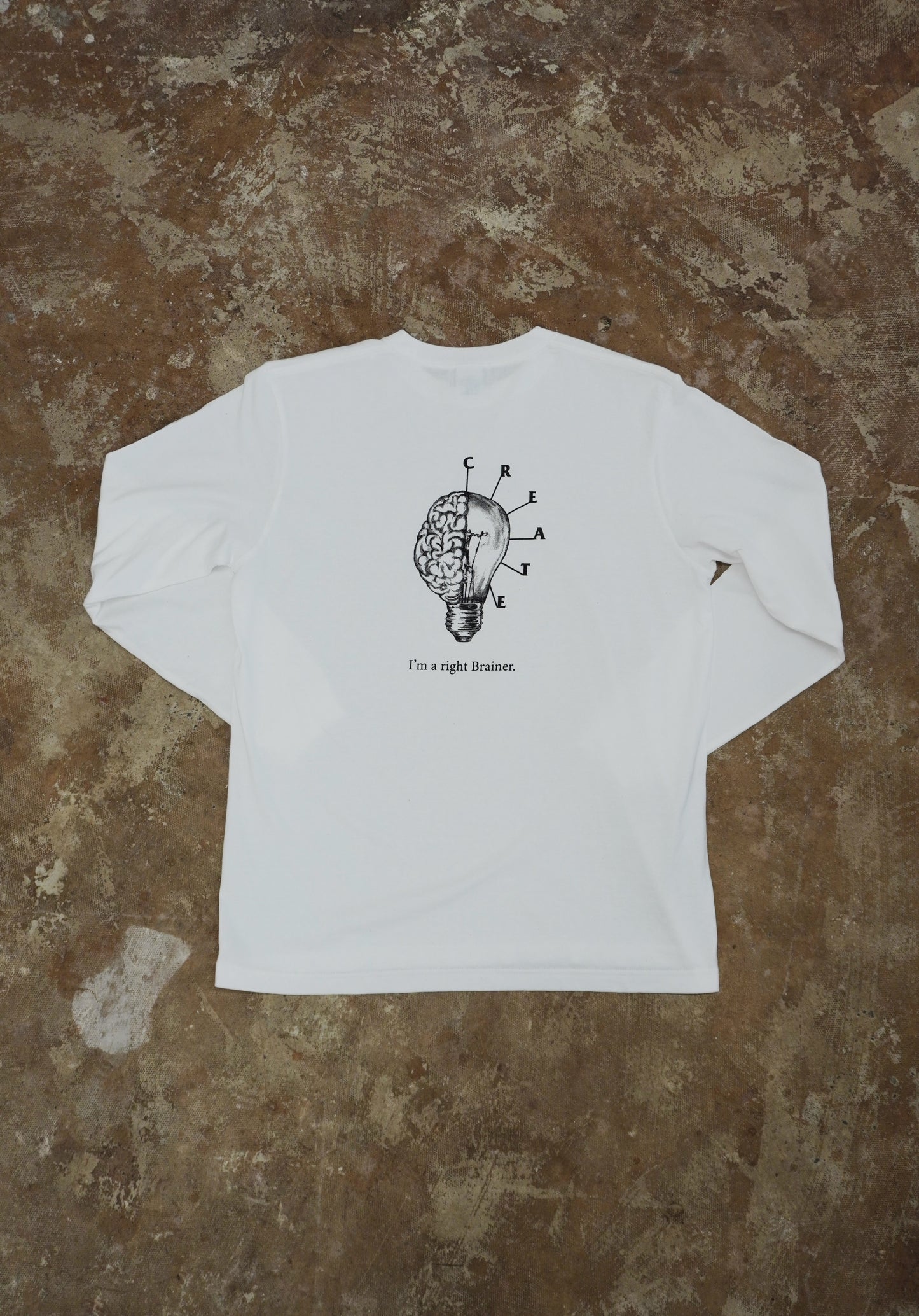 RIGHT BRAINER PRINT L/S Tee(WHITE)