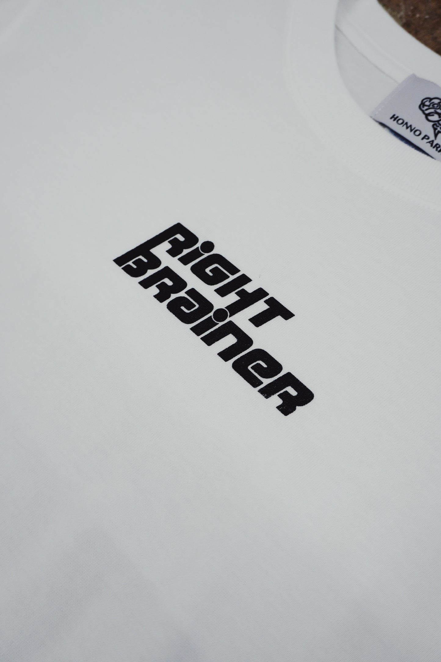 RIGHT BRAINER PRINT L/S Tee(WHITE)
