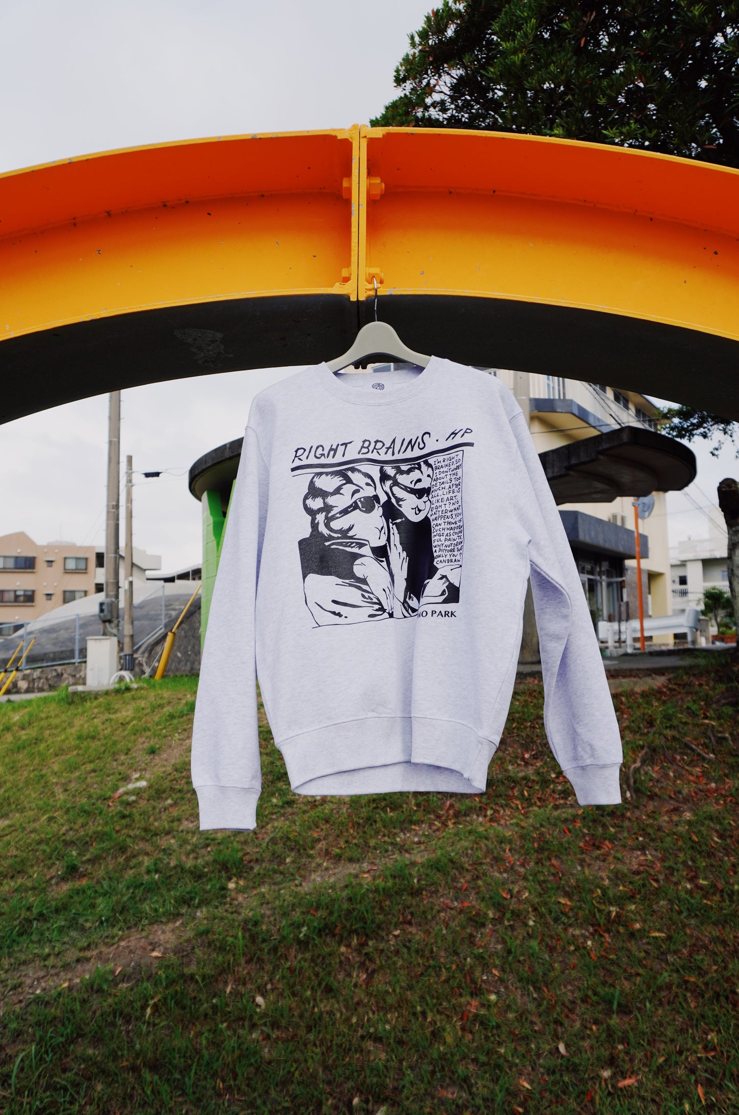 RIGHT BRAINS CREW-NECK SWEATSHIRT(ASH)