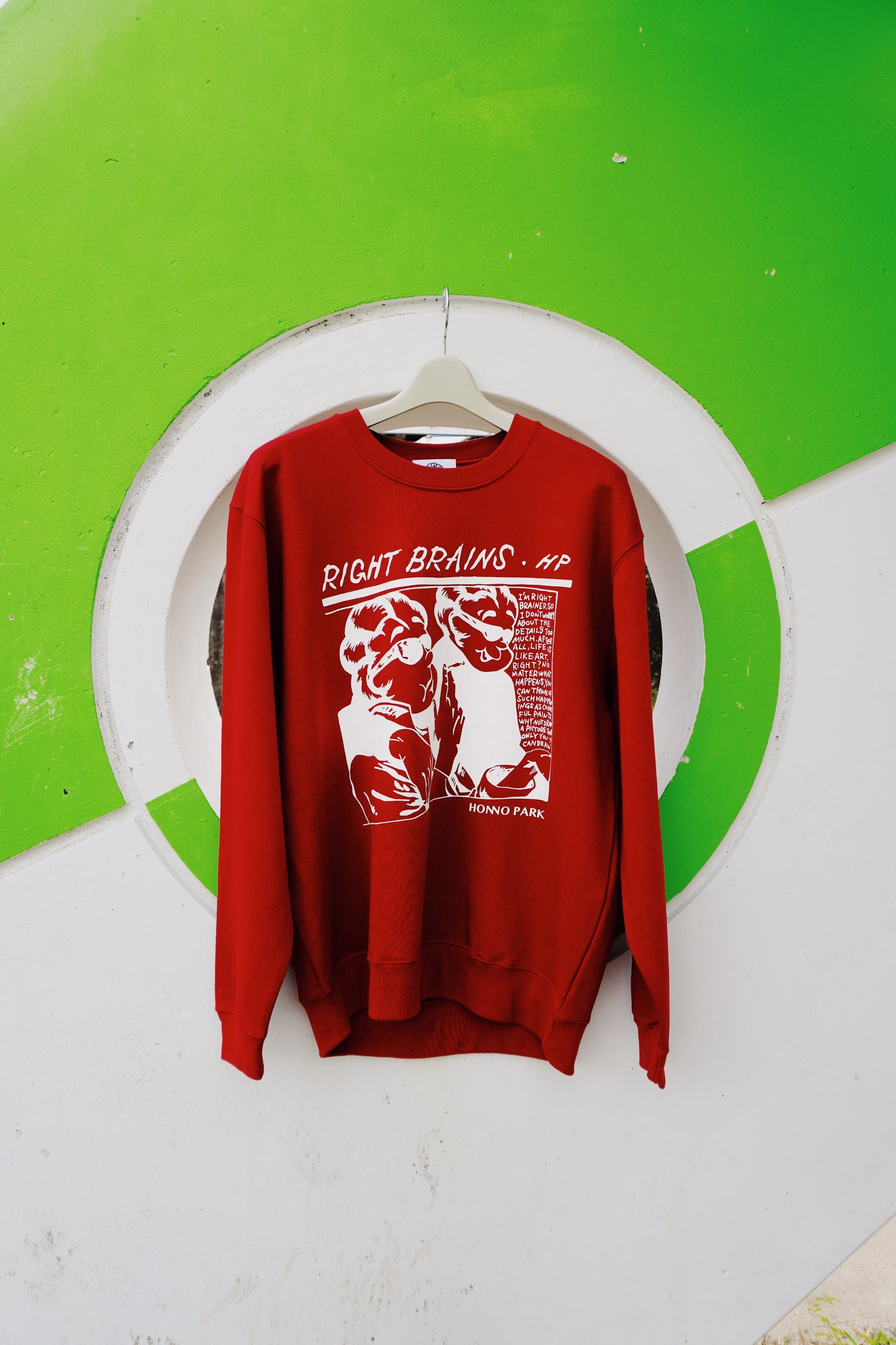 RIGHT BRAINS CREW-NECK SWEATSHIRT(BURGUNDY)