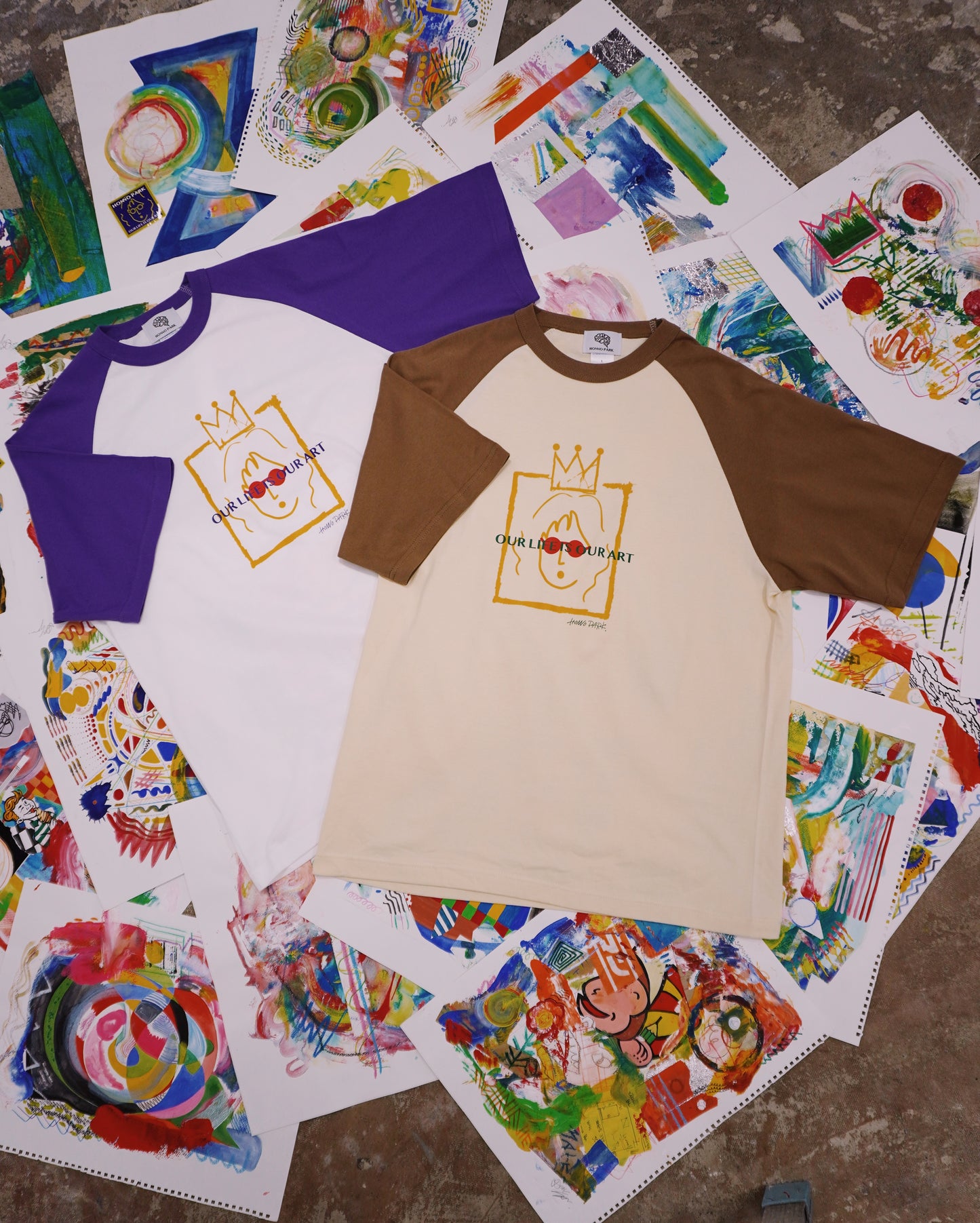 JOHN's WORD RAGLAN SLEEVE Tee(WHITE✖︎VIOLET)