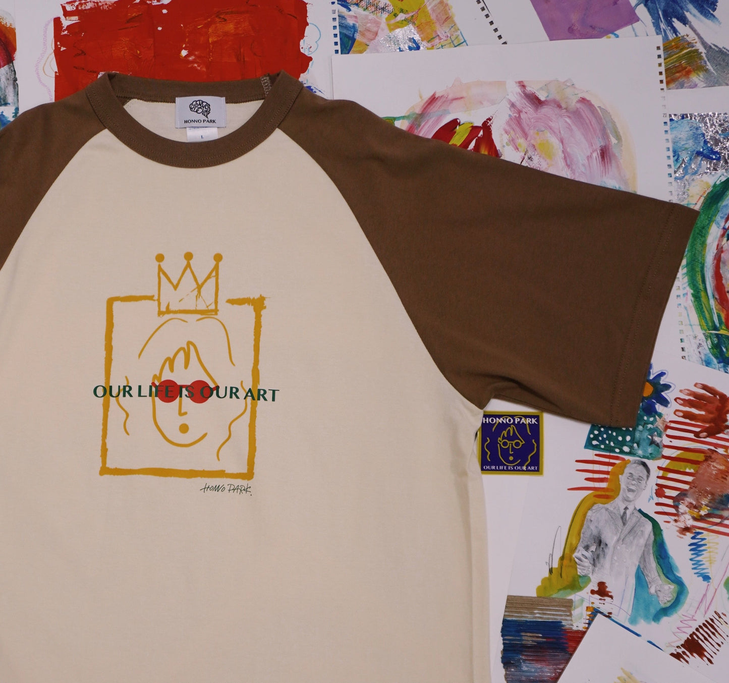 JOHN's WORD RAGLAN SLEEVE Tee(VINTAGE NATURAL✖︎CAMEL)