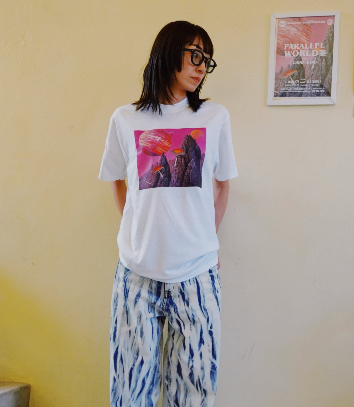 HONNO PARK✖︎知名久夫“地球外”BIG PRINT S/S Tee
